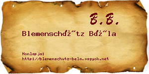 Blemenschütz Béla névjegykártya